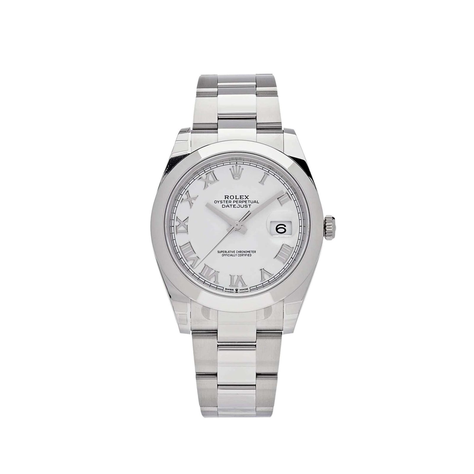 Rolex Datejust 41 126300 Stainless Steel White Roman Dial Oyster
