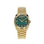 Rolex Day-Date 36 128238 Yellow Gold Green Malachite Roman Diamond Dial))