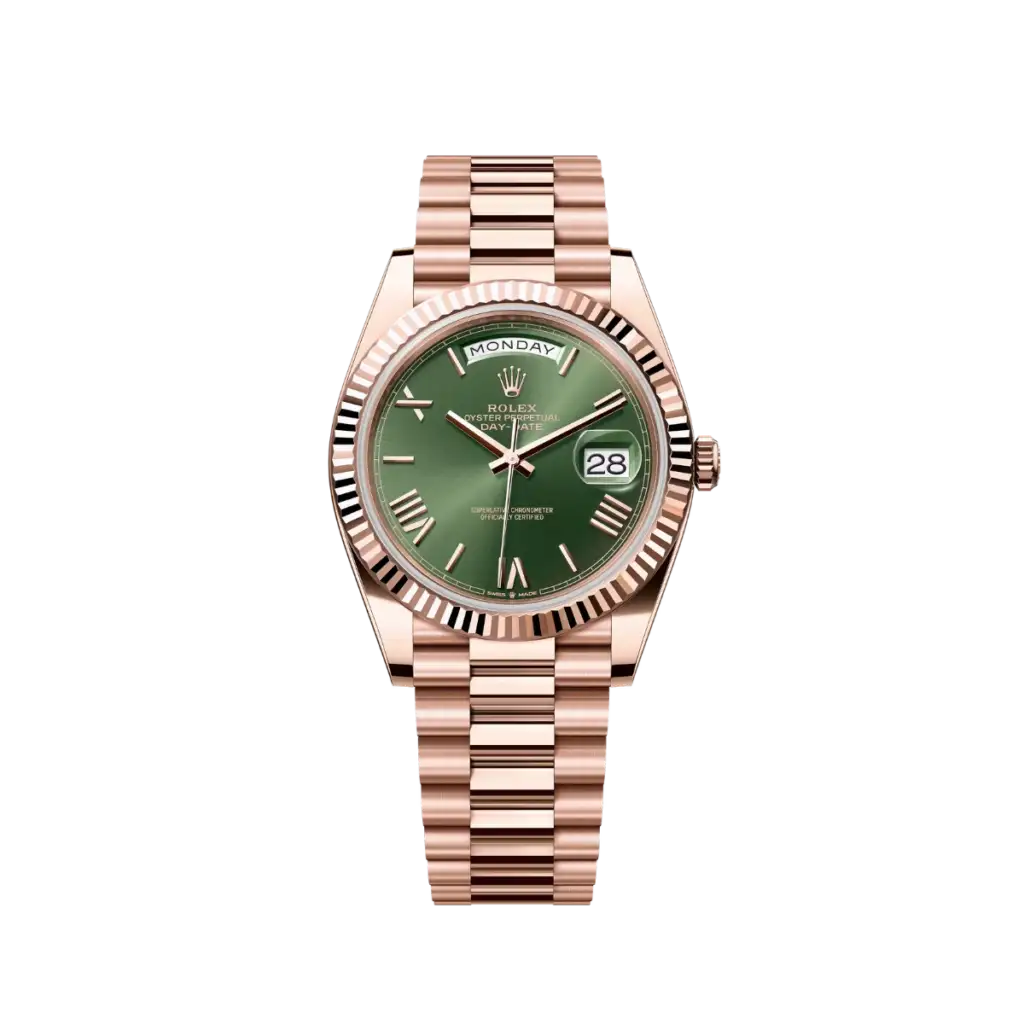 Rolex Day-Date 40 228235 Rose Gold Olive Green Dial (2026)