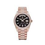 Rolex Day-Date 40 228345RBR Rose Gold Eisenkiesel Diamond Dial Diamond Bezel))+