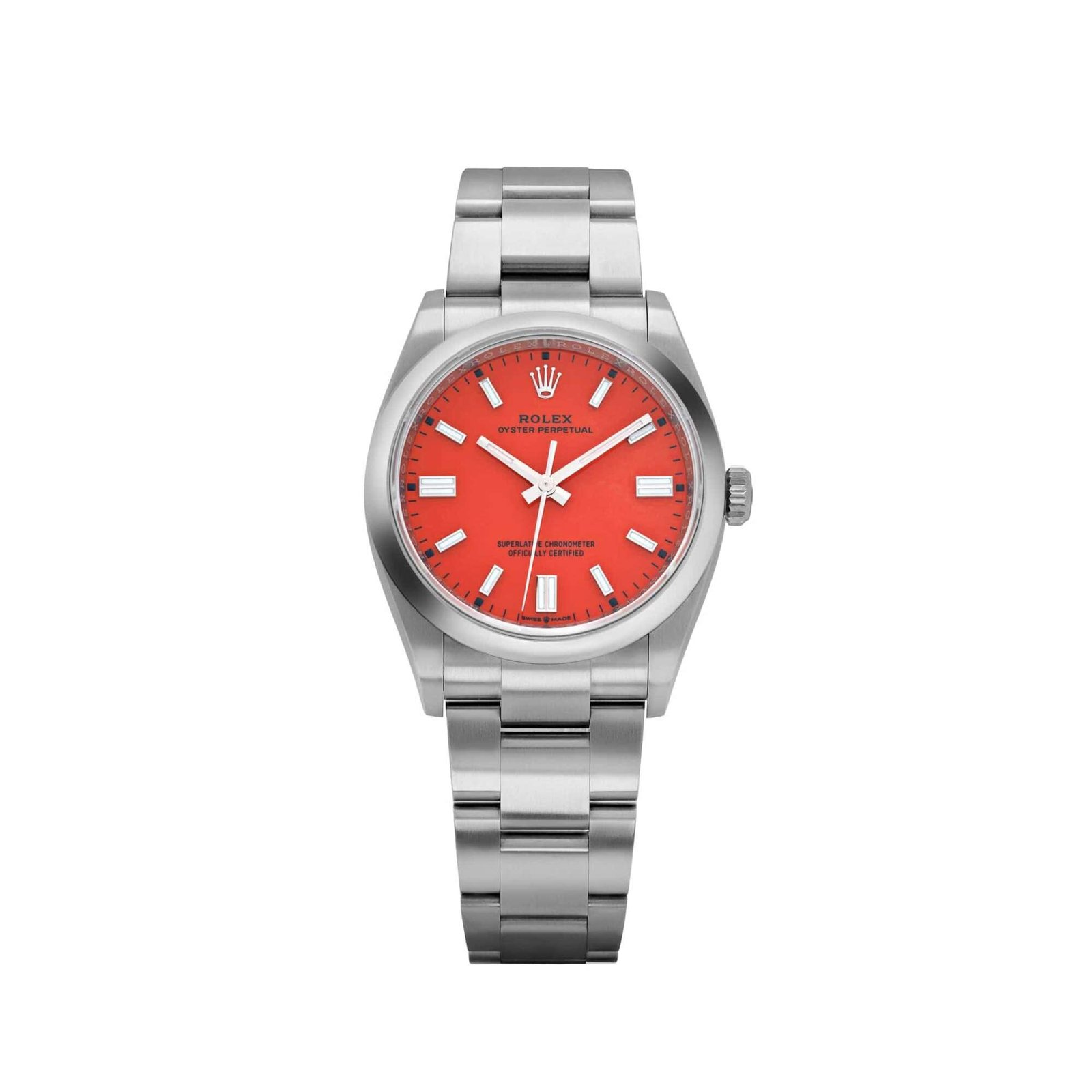 Rolex Oyster Perpetual 36 126000 Stainless Steel Coral Red Dial (2021)