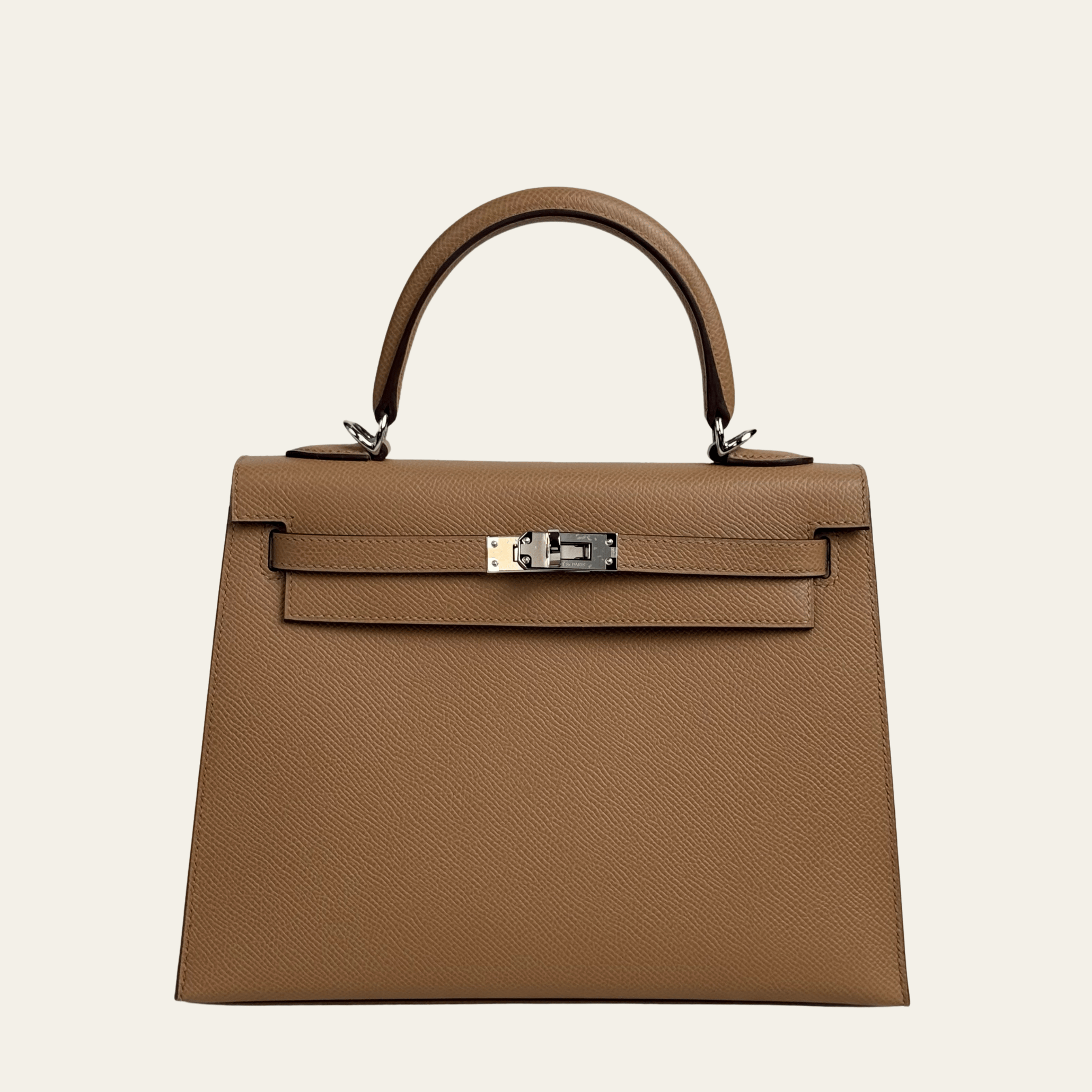 Hermès Biscuit Kelly Sellier 25 Epsom Palladium Hardware