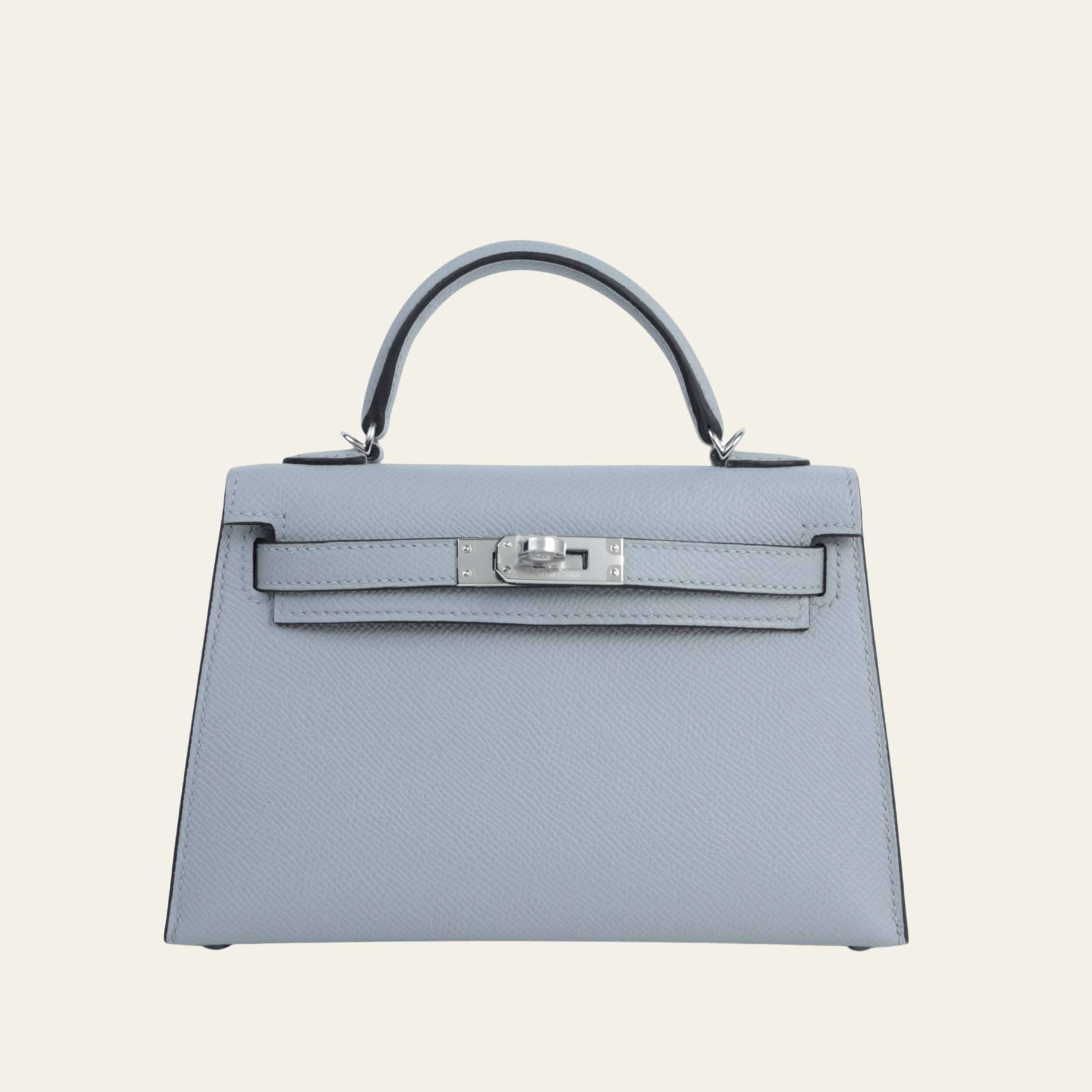 Hermès Bleu Glacier Mini Kelly Sellier 20 Epsom Palladium Hardware