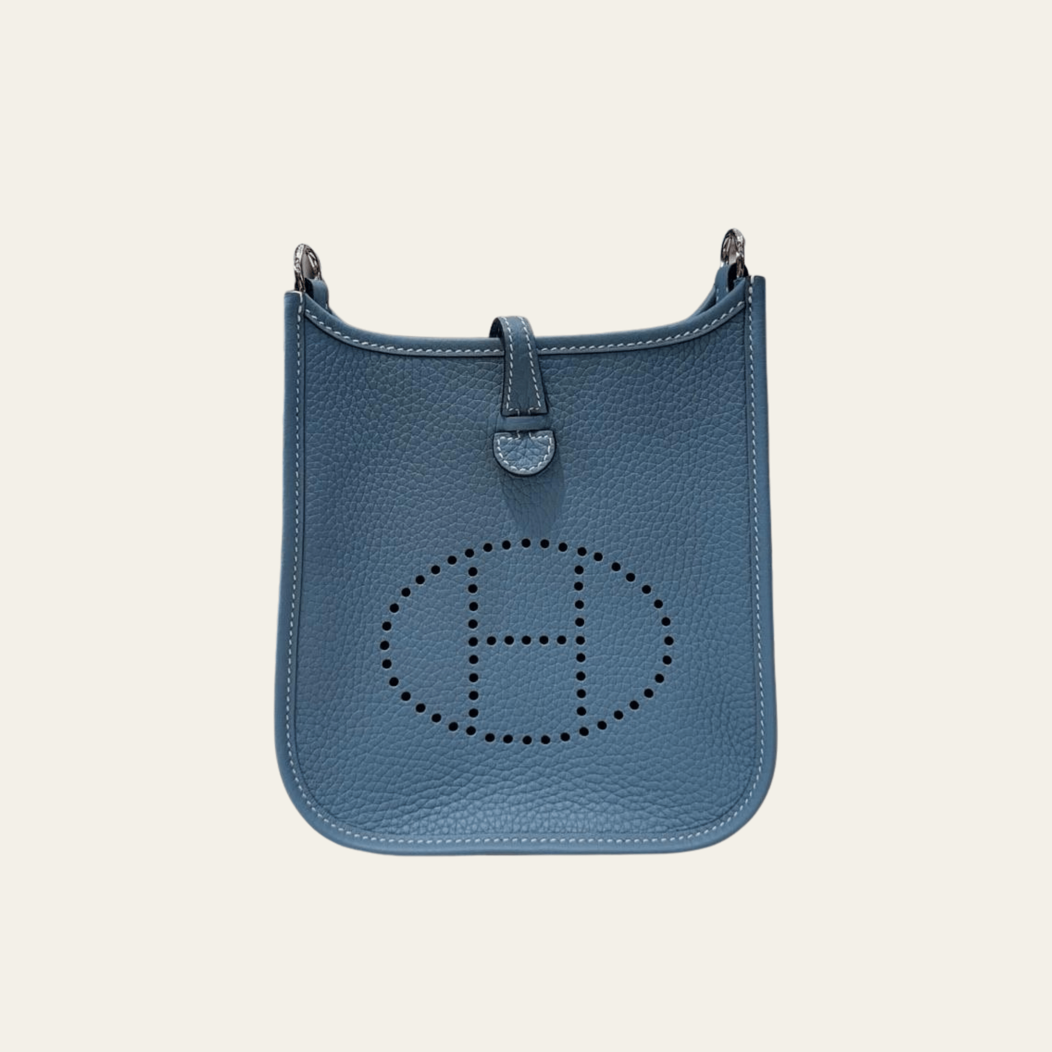 Hermès Bleu Jean Evelyne 16 Clemence Palladium Hardware