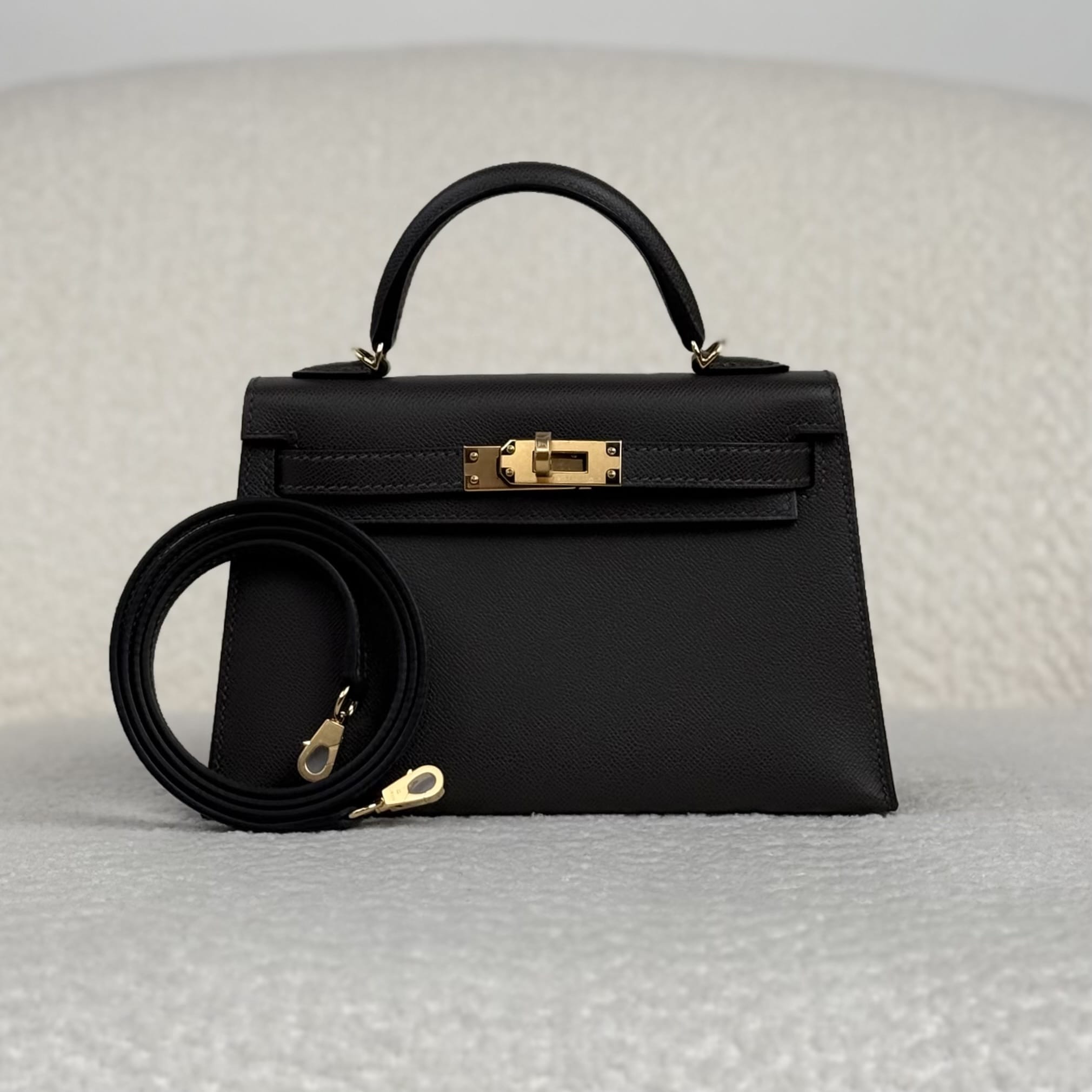 Hermès Graphite Mini Kelly Sellier 20 Epsom Gold Hardware