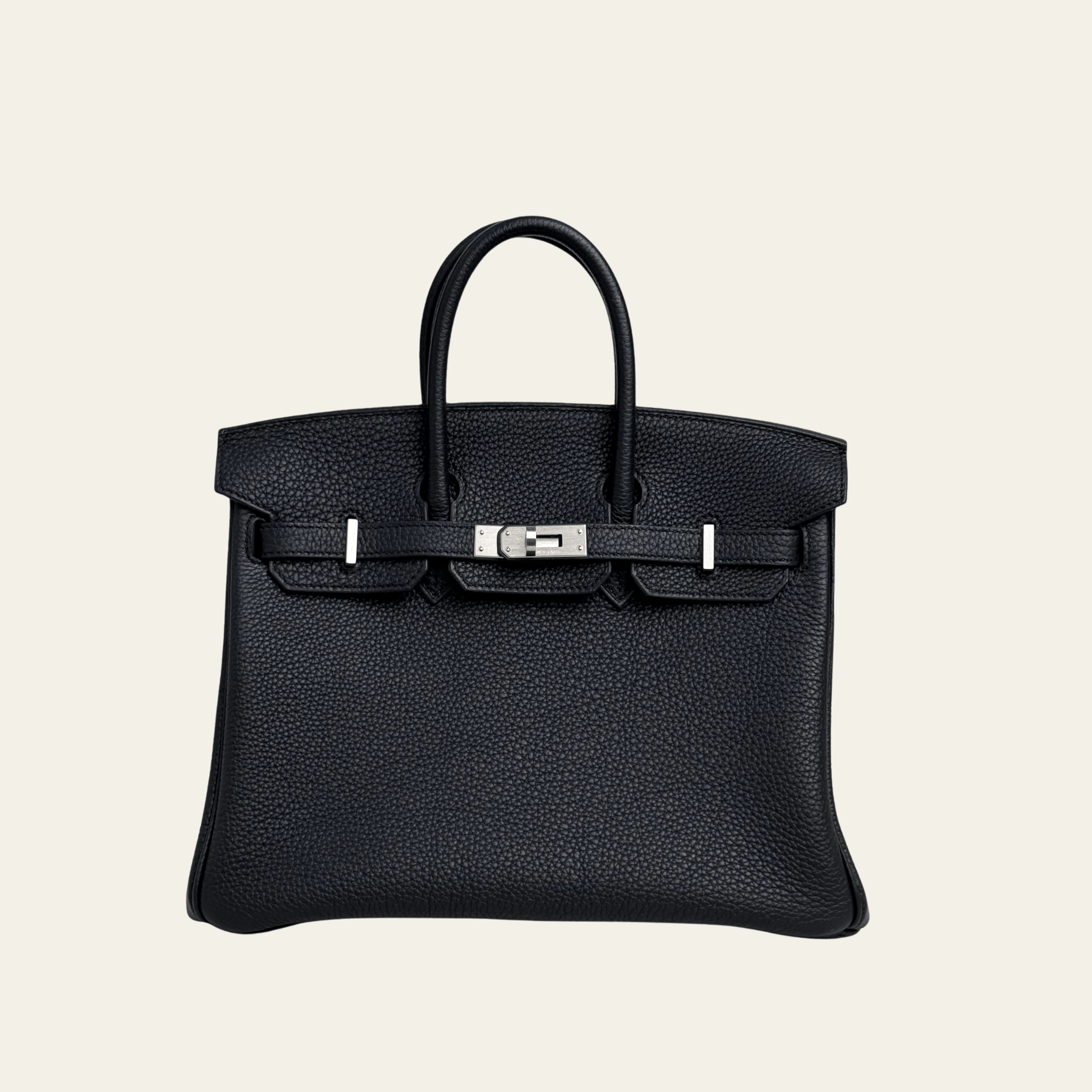 Hermès Noir Birkin 25 Togo Brushed Palladium Hardware